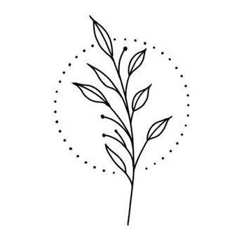 Monimal botanical branch fine line tattoo design avalible today in Málaga