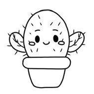 Fine line cute cactus tattoo design for walk-in tattoo in Málaga